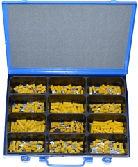 Sortiment Kabelschuhe gelb, 4,0-6,0mm, 241-teilig