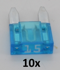 KFZ Mini-Flachstecksicherungen 15A (10 Stck)