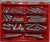 Assortment woodscrews DIN 571 zinc plated 57-pieces