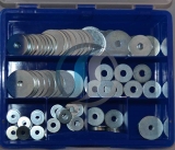 Assortment fender washer zinc plated, 121-pieces