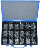 Assortment nuts, washers and spring washers zinc plated, 1036-pieces