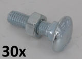 Carriage bolts DIN 931 M5x30 zinc plated (30 pcs.)