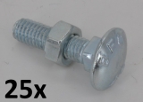 Carriage bolts DIN 931 M6x40 zinc plated (25 pcs.)