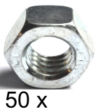 Hexagon regular nuts DIN 934, M5 zinc plated (50 pieces)