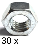 Hexagon regular nuts DIN 934, M10 zinc plated (30 pieces)