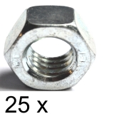 Hexagon regular nuts DIN 934, M12 zinc plated (25 pieces)